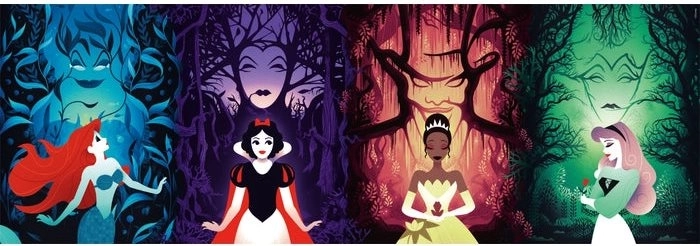 Πανοραμικό παζλ CLEMENTONI Disney πριγκίπισσες και κακοί 1000 κομμάτια