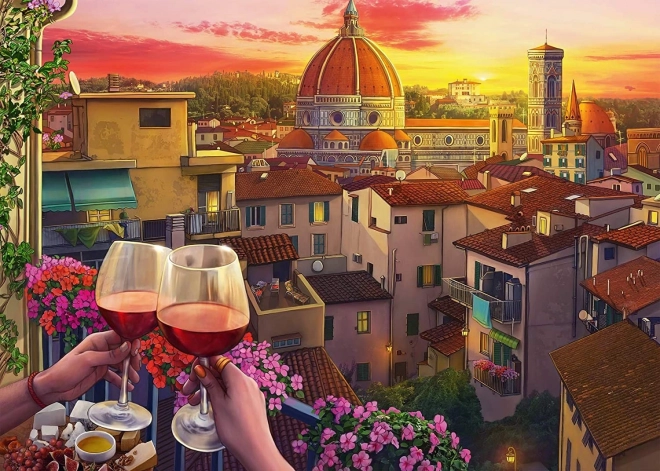 Puzzle Ravensburger Άνετα μέρη: βεράντα στη Φλωρεντία XXL 500 κομμάτια