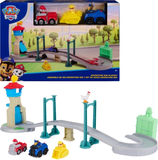 Spin Master PAW Patrol σετ παιχνιδιού Adventure Bay με γέφυρα, 3 οχήματα και φιγούρα Chickaletty
