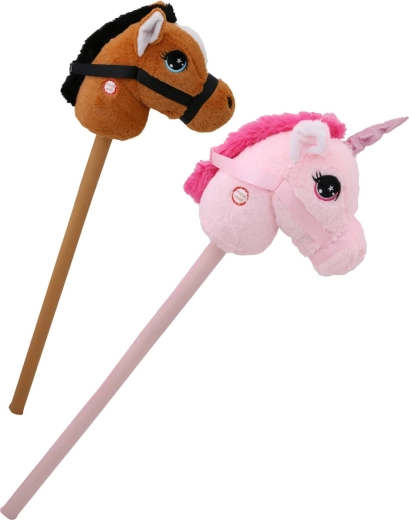 Λούτρινο hobby horse άλογο ή μονόκερος με ήχους με μπαταρίες - 1 τεμάχιο