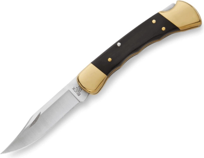 Buck 110 Folding Hunter Finger Grooved πτυσσόμενο κυνηγετικό μαχαίρι με αυλακώσεις για τα δάχτυλα και θήκη