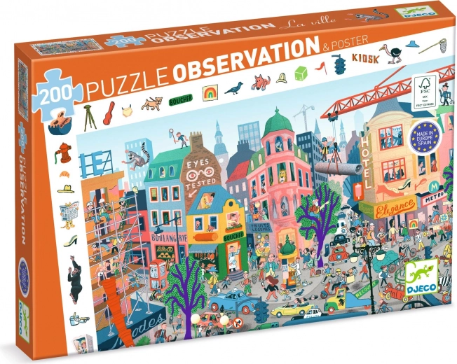 DJECO Puzzle αναζήτησης Πόλη - 200 κομμάτια