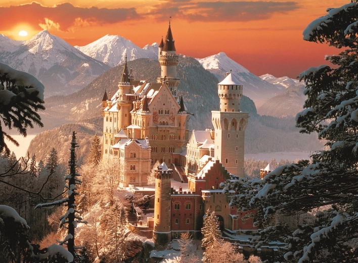 Παζλ Χειμερινό Κάστρο Neuschwanstein 3000 Κομμάτια Trefl