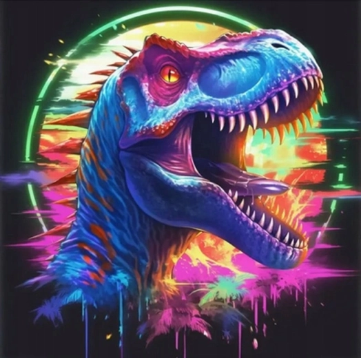 Norimpex διαμαντοζωγραφική νέον T‑Rex 30 × 40 cm - 1 τεμάχιο