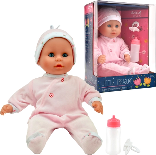 Dolls World μωράκι Little Treasure Pink με κλειόμενα μάτια 38 cm
