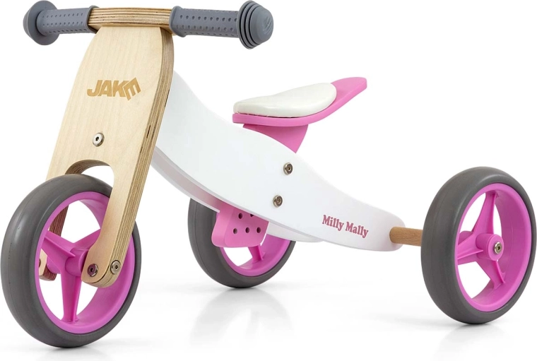 Milly Mally ποδηλατάκι ισορροπίας και τρίκυκλο 2σε1 Jake classic pink - 1 τεμάχιο