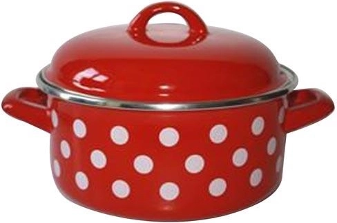 Εμαγιέ κατσαρολάκι με καπάκι 20 cm 2,8 l κόκκινο Πουά