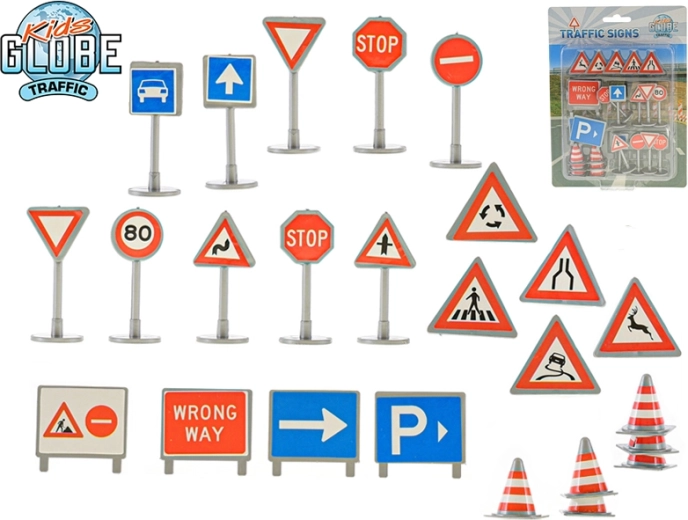 Kids Globe Traffic μίνι πινακίδες οδικής κυκλοφορίας – σετ 25 τεμ.