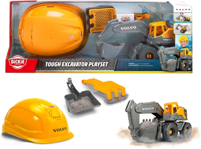 Σετ κατασκευών Volvo εκσκαφέας με κράνος και εργαλείο