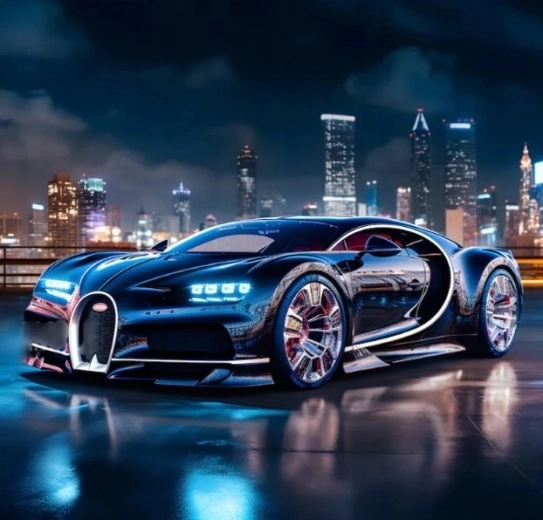 Norimpex διαμαντένια ζωγραφική μαύρο Bugatti Chiron 30 × 40 cm