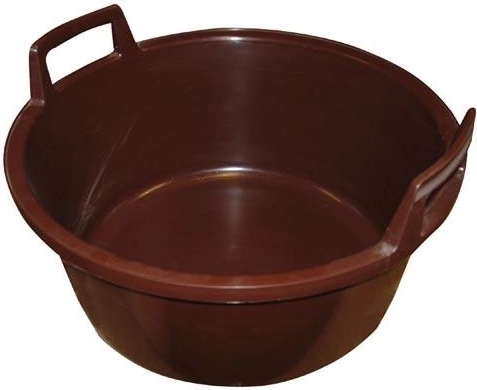 Πλαστική λεκάνη με χερούλια 43 cm, 15 l, καφέ