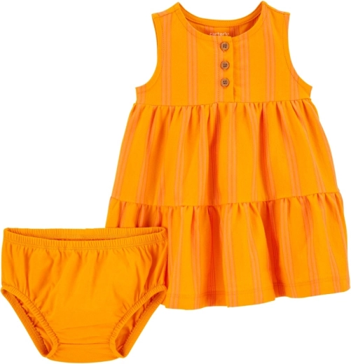 Φόρεμα Carter's με βρακάκι (bloomer) κίτρινες ρίγες για κοριτσάκι