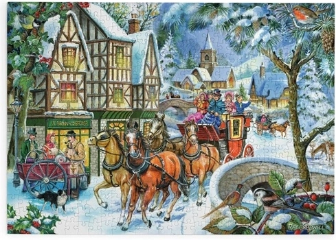House of Puzzles Χειμερινή ταχυδρομική άμαξα παζλ με 500 μεγάλες piezas