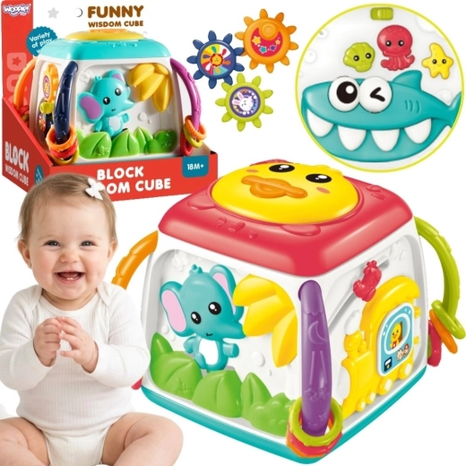 Woopie Baby διαδραστικός πολυλειτουργικός εκπαιδευτικός κύβος 18μ+