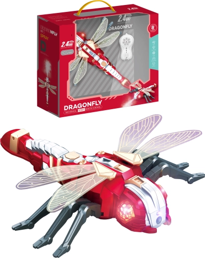 Ρομποτική λιβελούλα Dragonfly τηλεκατευθυνόμενη με υδάτινη ομίχλη, προγραμματισμό και φωτισμό LED