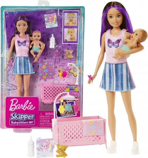 Barbie Skipper Νταντά – κούνια και μωρό σετ παιχνιδιού