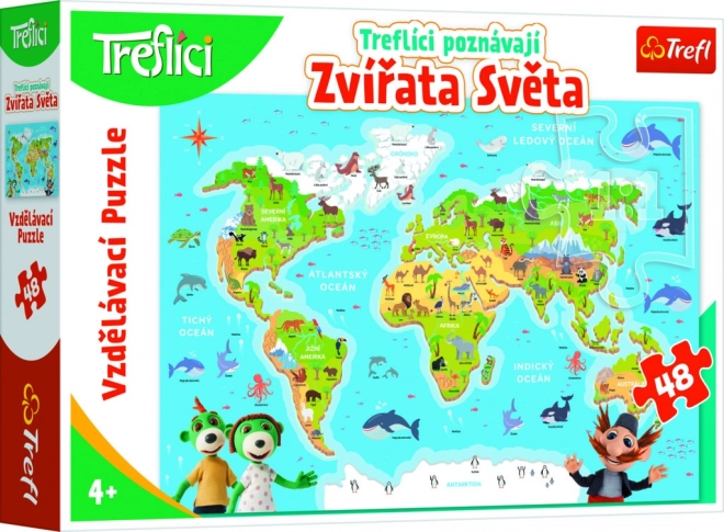 Παζλ Trefliki Γνωρίζουν τα Ζωάκια του Κόσμου 48 Κομμάτια
