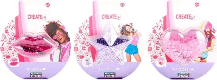 Λιπ γκλος με κομφετί create it! – καρδιά, χείλη και αστέρι