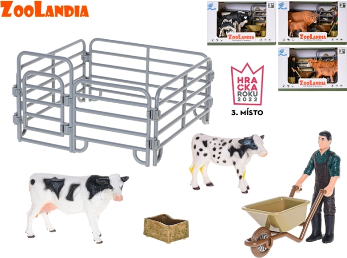 Zoolandia φάρμα – αγελάδα με μοσχαράκι και αξεσουάρ, 4 είδη