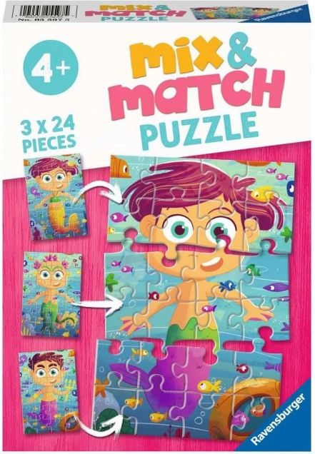 Ravensburger παζλ mix&match: γοργόνες και θαλάσσια τέρατα