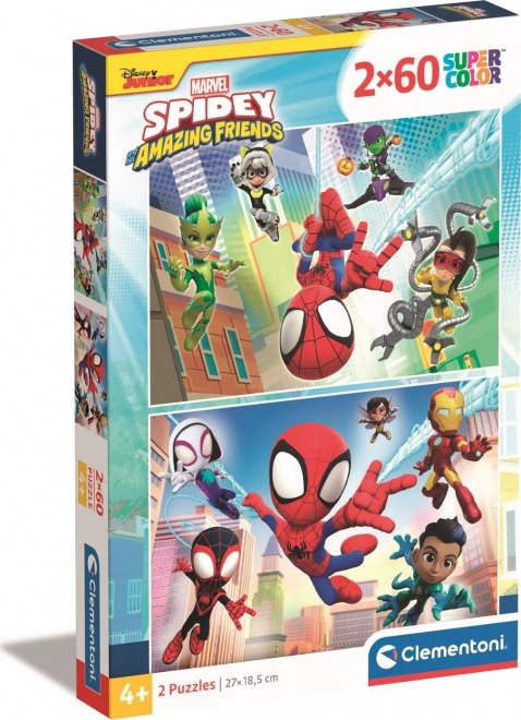 Παζλ 2×60 κομματιών Spidey και οι απίθανοι φίλοι του