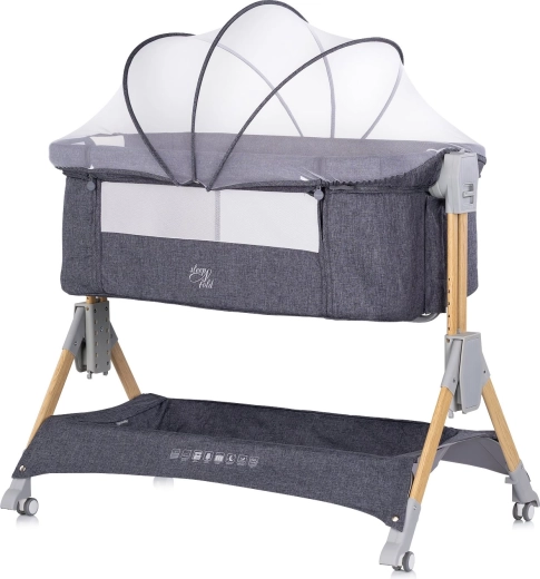 Chipolino Sleepnfold 2v1 προσκολλώμενο κρεβατάκι charcoal