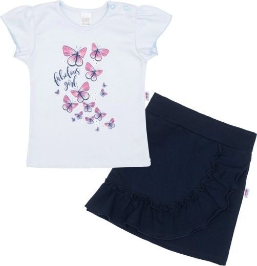 Βρεφικό μπλουζάκι με φούστα new baby butterflies μπλε 62 (3–6 μ.)