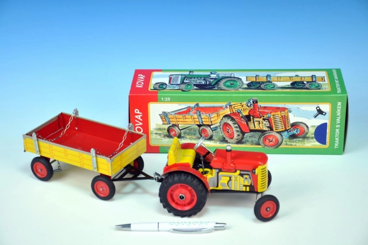 Τρακτέρ Zetor με καρότσα με κλειδί, μεταλλικό 28 cm KOVAP – Κόκκινο