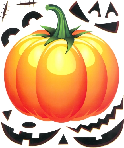Αυτοκόλλητα παραθύρου για το Halloween με κολοκύθες – 15 τεμάχια