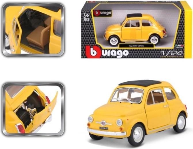 Μοντέλο αυτοκινήτου Bburago Fiat 500 F 1965 κίτρινο 1:24
