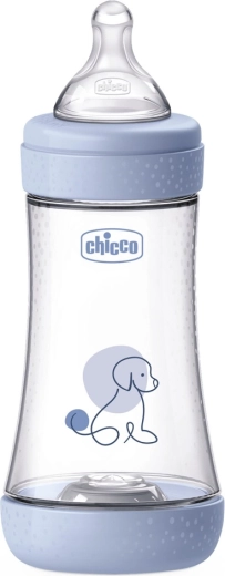 Chicco αντικολικό βρεφικό μπιμπερό Perfect5 240 ml με θηλή Physio, μεσαία ροή 2m+