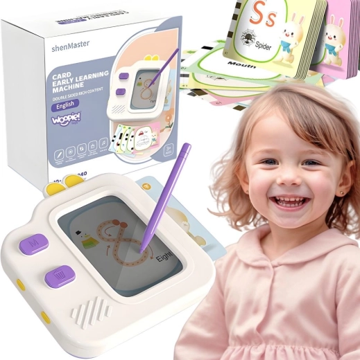Woopie παιδικό LCD znikopis και συσκευή ανάγνωσης εκπαιδευτικών καρτών 2σε1, 120 κάρτες