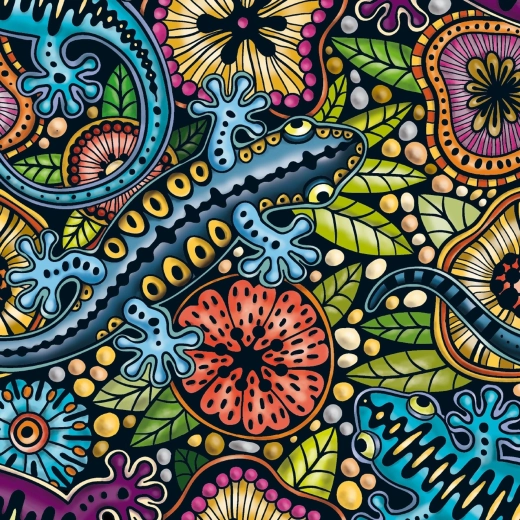 Τετράγωνο παζλ Q Colour Mix: σαλαμάνδρα – 72 κομμάτια