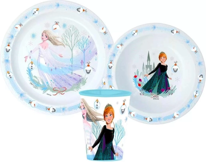 Πλαστικό σετ φαγητού Frozen Χριστούγεννα 3 τεμάχια