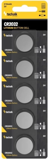 Technik Platinum λιθίου κουμπωτή μπαταρία CR2032 3 V, συσκευασία 5 τεμ.