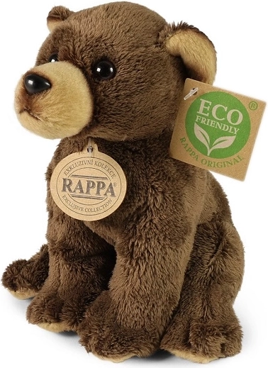 Rappa λούτρινη καφέ αρκούδα σε καθιστή θέση 15 cm Eco-Friendly