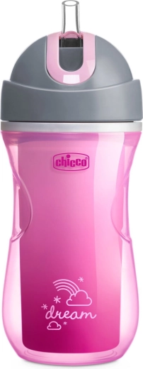 Chicco αθλητικό θερμός ποτηράκι με καλαμάκι 266 ml, μπλε (14μ+)