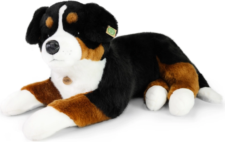 Rappa μεγάλο λούτρινο σκυλί ράτσας Bernese Mountain Dog σε ξαπλωτή θέση, 89 cm, eco-friendly