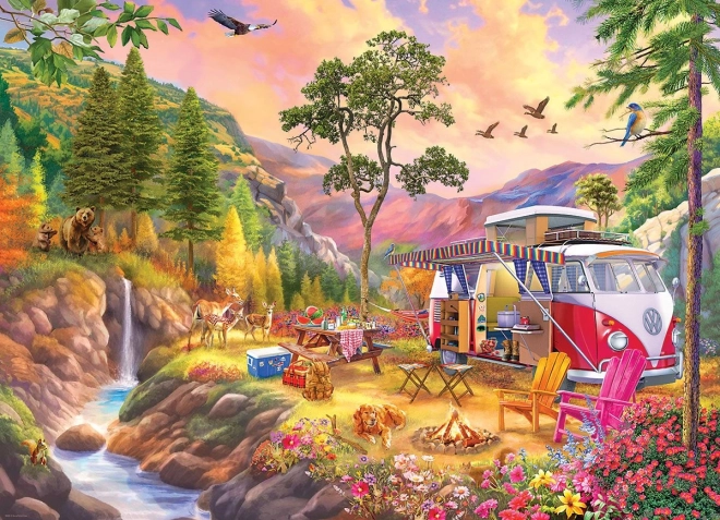 EUROGRAPHICS παζλ με μοτίβο VW Bus – παράδεισος για κατασκηνωτές 1000 κομματιών