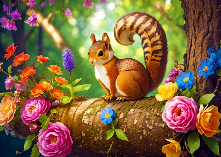 Puzzle Enjoy ανθισμένο σκιουράκι 1000 κομμάτια