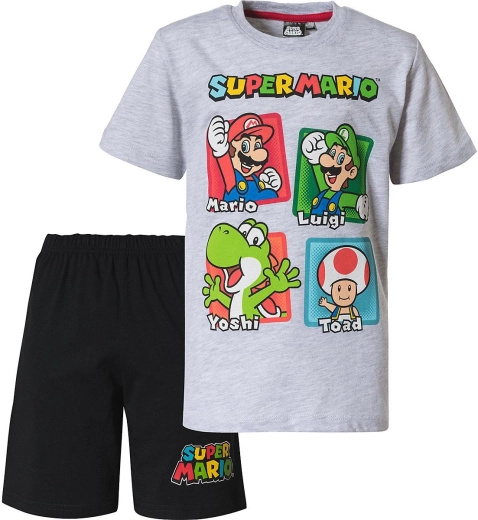 Παιδική πιτζάμα Super Mario σε γκρι-μαύρο χρώμα