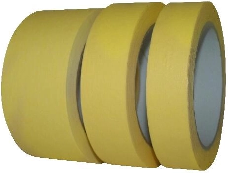 Κρεπ χαρτοταινία μασκαρίσματος 25 mm × 50 m κίτρινη έως 60 °C