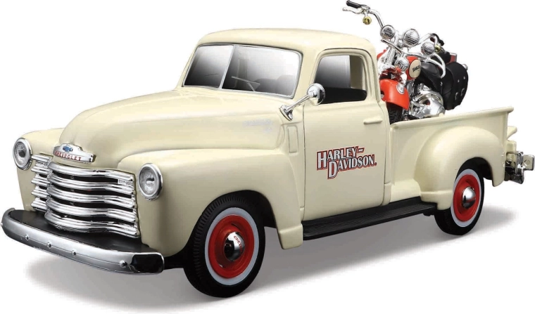 Maisto Harley-Davidson Custom – 1950 Chevrolet 3100 Pickup και 2001 FLSTS Heritage Springer 1:24