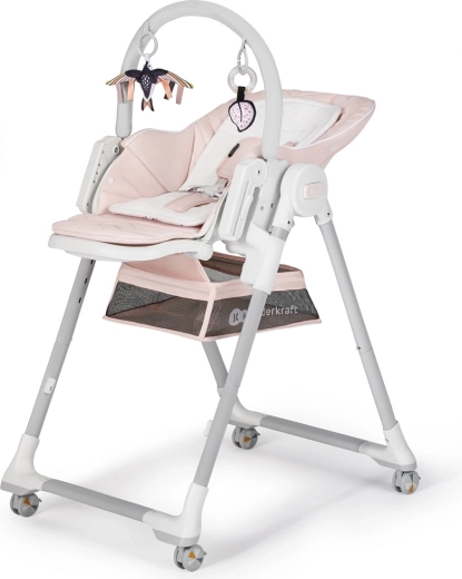 Kinderkraft Select καρεκλάκι φαγητού και ριλάξ 2σε1 Lastree pink