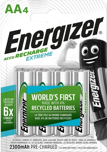 Επαναφορτιζόμενες μπαταρίες Energizer Extreme AA HR6 2300 mAh, 4 τεμ.