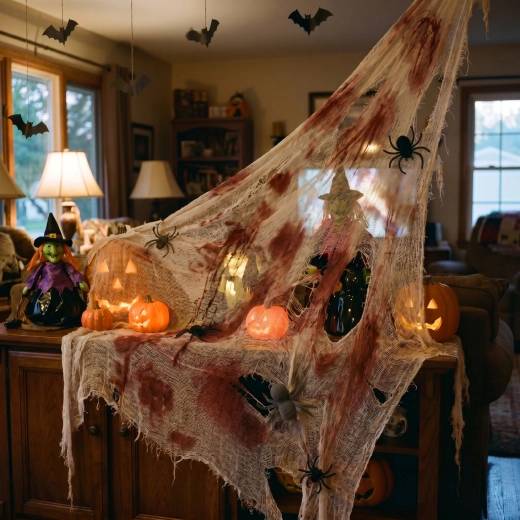 Υφασμάτινη διακόσμηση Halloween κόκκινη-λευκή 91 x 76 cm