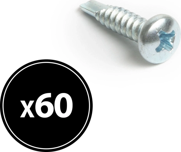 Αυτοδιάτρητη βίδα με φρεζάτη κεφαλή 4,2 × 19 mm, 60 τεμ.