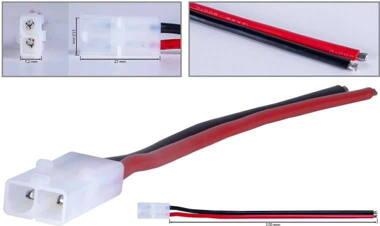 Σύνδεσμος Tamiya με καλώδιο σιλικόνης 2,5 mm², 17 cm