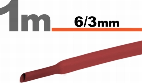 Κόκκινος θερμοσυστελλόμενος σωλήνας 6/3 mm