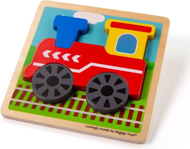 Ξύλινο ένθετο παζλ τρενάκι από την Bigjigs Toys